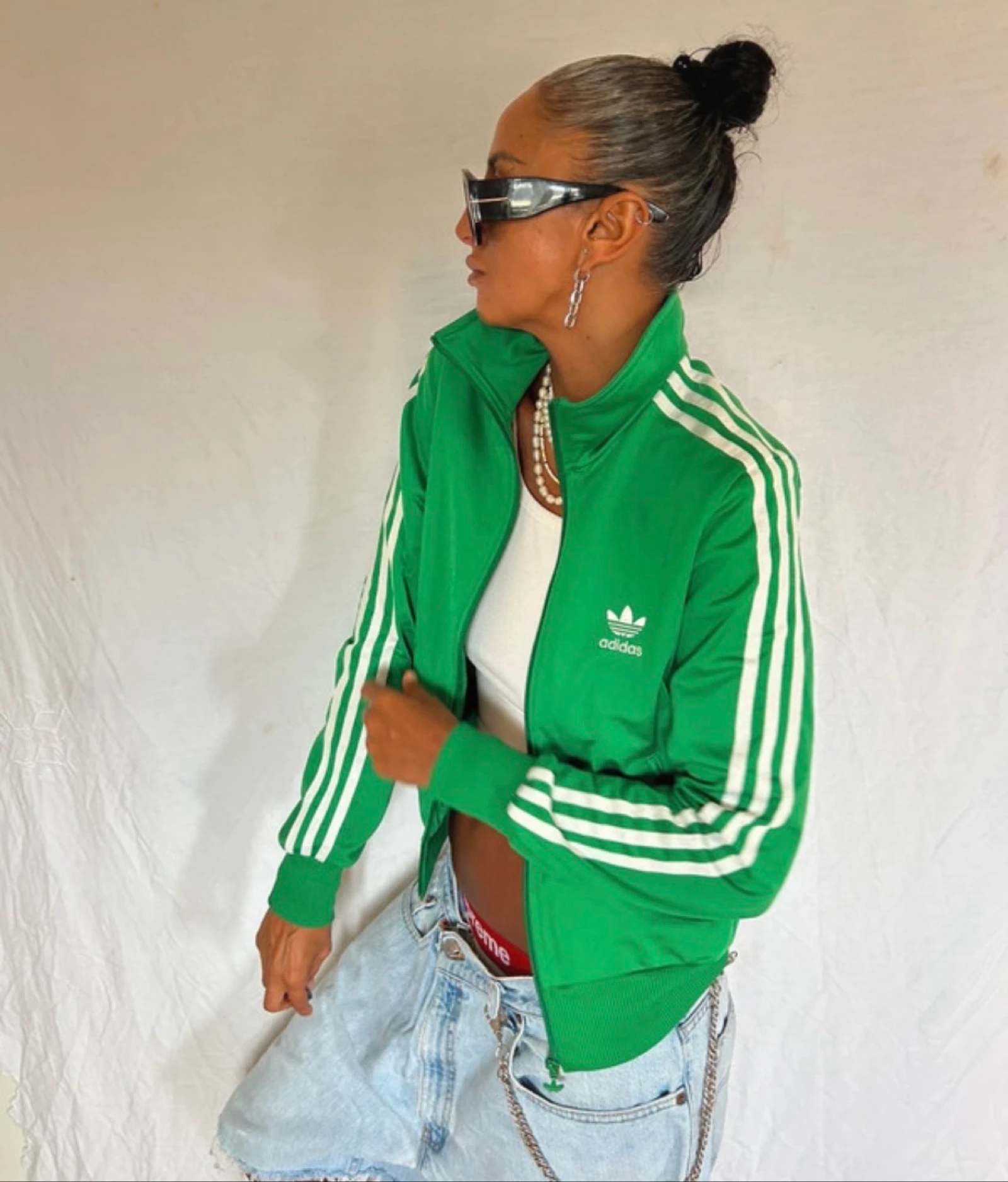 Chaqueta / chaleco - adidas / bordado - cuello alto / top - vintage - Y2K - oversize – photo 9